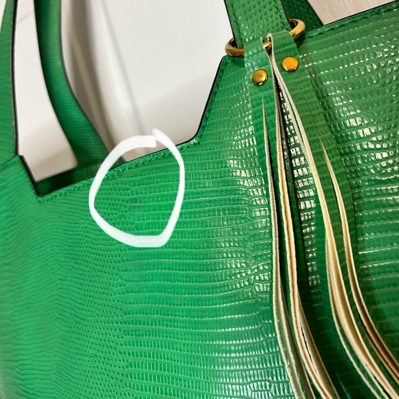 Rachel Zoe Faux Leather Woven Faux Straw Tote Bag - Picture 4 of 11